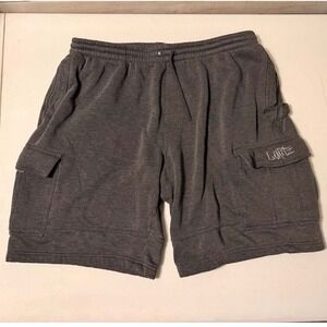 Beyond The Limit Y2K Baggy Shorts Men's Large Charcoal Grey Cargo Sweat Lounge